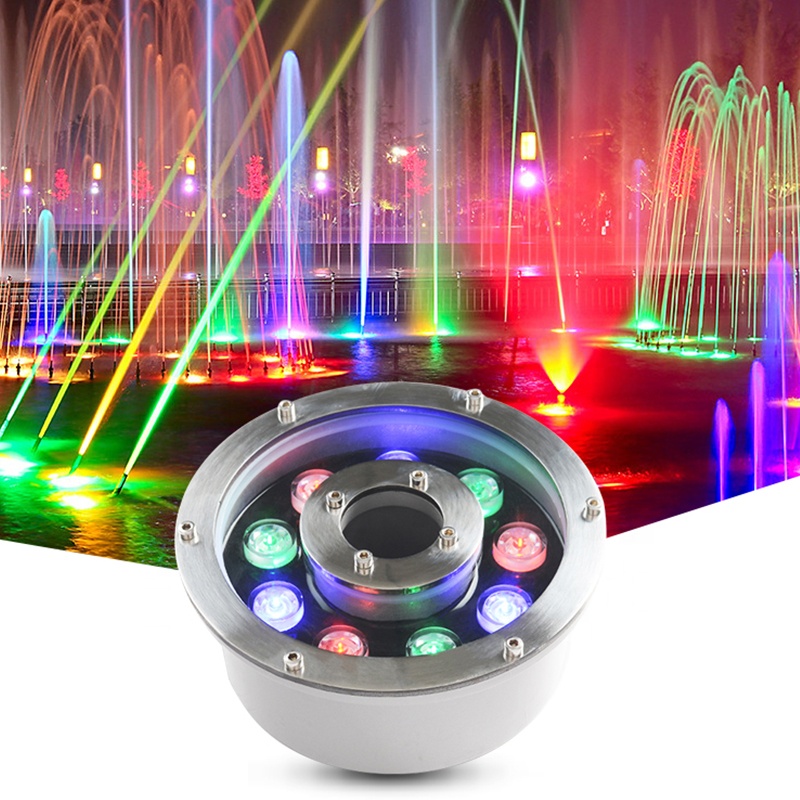 China LED underwater light submersible pump led water fountain ring ...